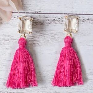 Pink Flutter Tassel Earrings